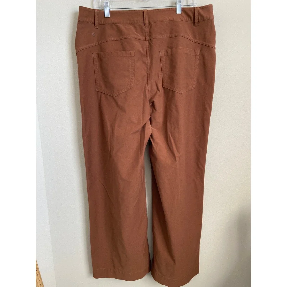 Lululemon City Sleek 5 Pocket Wide Leg‎ Pants Roasted Brown Warpstreme Size 33